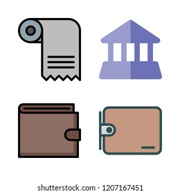 pay icon set. vector set about invoice, bank and wallet icons set.