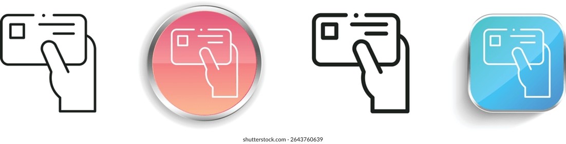 pay icon. Thin Linear, Regular and Button Style Design Isolated On White Background