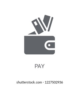 Pay icon. Trendy Pay logo concept on white background from e-commerce and payment collection. Suitable for use on web apps, mobile apps and print media.