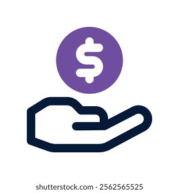 pay icon. vector dual tone icon for your website, mobile, presentation, and logo design.