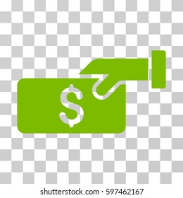 Pay icon. Vector illustration style is flat iconic symbol, eco green color, transparent background. Designed for web and software interfaces.