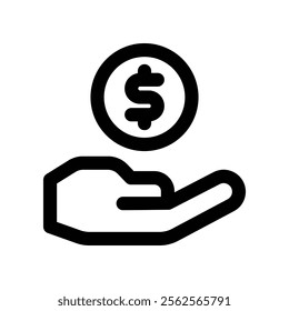 pay icon. vector line icon for your website, mobile, presentation, and logo design.