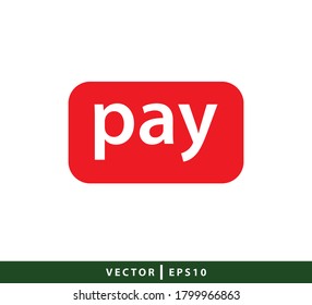 Pay icon vector logo design template flat trendy