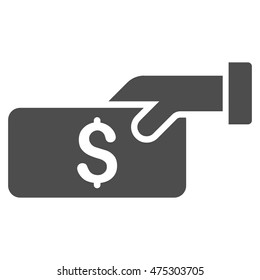 Pay icon. Vector style is flat iconic symbol with rounded angles, gray color, white background.