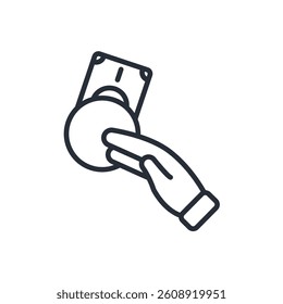 pay icon. vector.Editable stroke.linear style sign for use web design,logo.Symbol illustration.
