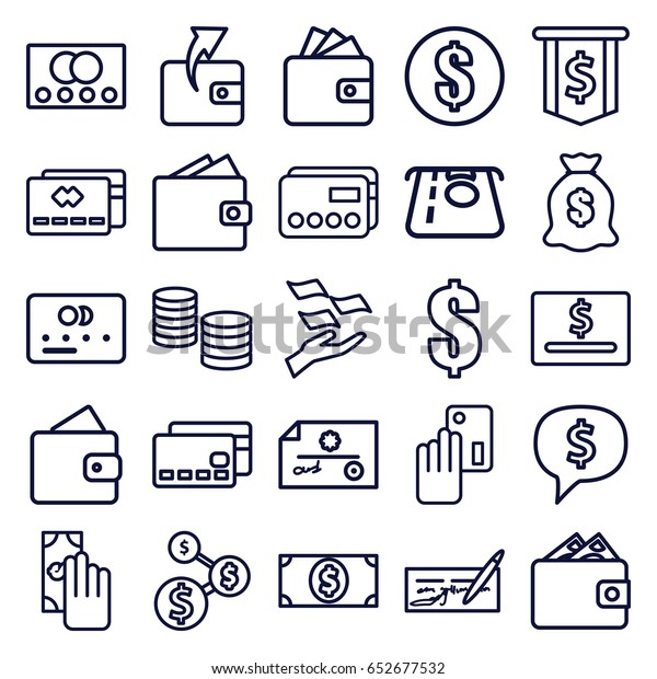 Pay Icons Set Set 25 Pay Stock Vector Royalty Free 652677532 - 