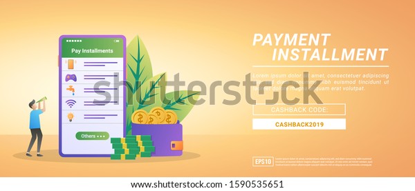 Pay Installment Concept Bill Payments Using Stock Vector Royalty