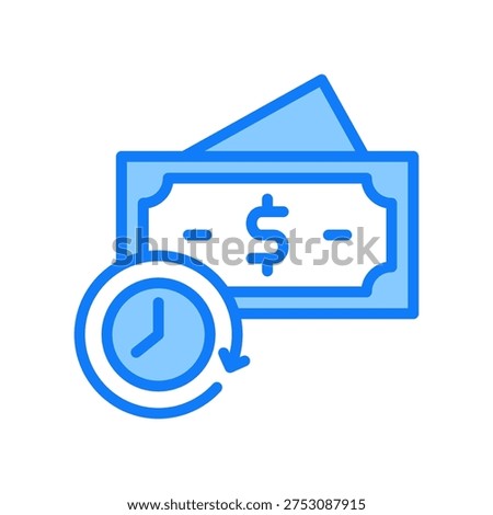 Pay Later blue icon vector Illustration