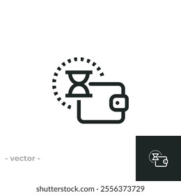 Pay later icon isolated on white background. Vector illustrations are made with vector-based software, not AI generated results.