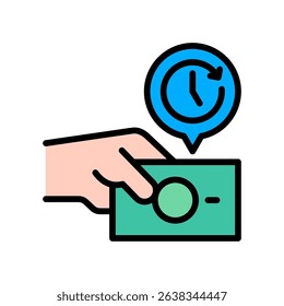 Pay Later Icon Lineal Color Vector Illustration