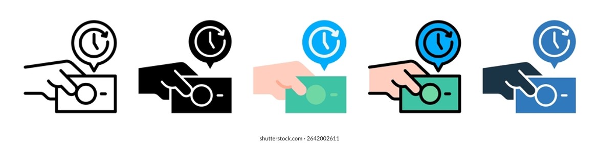 Pay Later Icon Multiple Style Vector Illustration