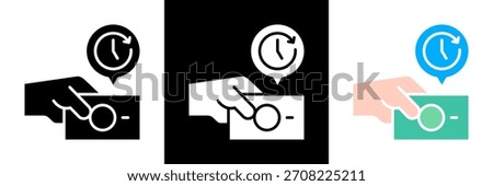 Pay Later Icon Set Glyph vector Illustration