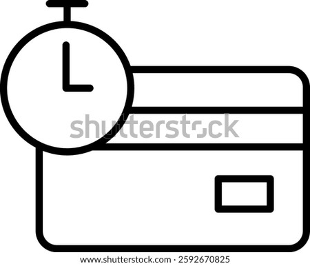 Pay Later Outline icon vector illustration