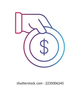 Pay line gradient icon, logo style