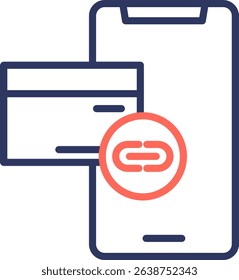 Pay Link Icon Line Color Vector Illustration
