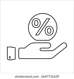 Pay loan Icon, Line Vector graphics