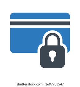 icono de color de glifo vectorial de bloqueo de pago 