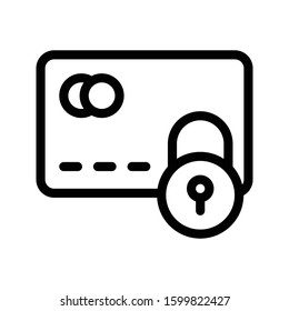 pay lock vector thin line icon 