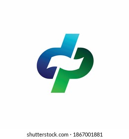 pay logo with letter d and letter p concept
