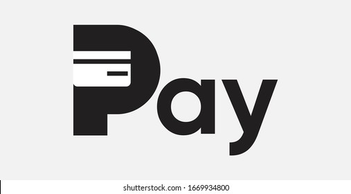 Pay Logo. Zahlungskartensymbol. Vektorillustration