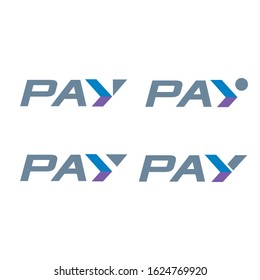 PAY logo type with variations on Y letter