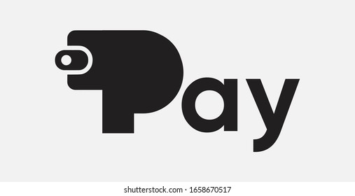 Logotipo de pago.  Símbolo de billetera. Ilustración del vector