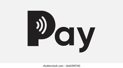 Pay logo.  Wifi symbol. Vector illustration