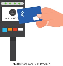 pay merchant hands credit card flat vector illustration payment edc electronic data capture transaction point of sales pos
