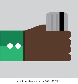 pay merchant hands credit card flat vector illustration payment edc electronic data capture transaction point of sales pos