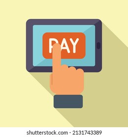 Pay mobile icon flat vector. Online money. Digital card