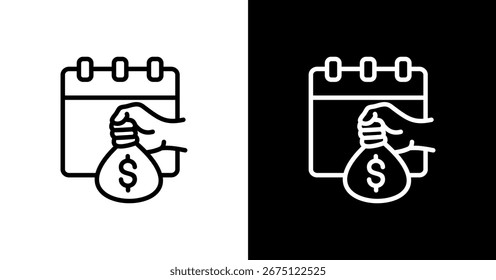 Paga el conjunto de iconos blancos mensuales