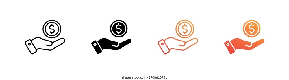 Juego de iconos de estilo múltiple de pago