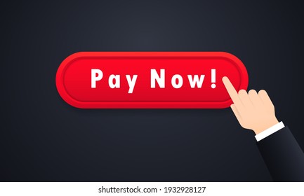 Pay now button. Buy online concept. Ecommerce. Vector on isolated background. EPS 10