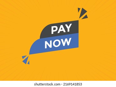 Pay Now Button. Pay Now Text Web Banner Template. Sign Icon Banner
