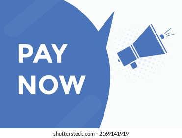 Pay Now Button. Pay Now Text Web Banner Template. Sign Icon Banner
