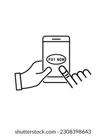 pay now icon, vector best line icon.
