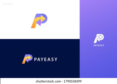 Pay now logo set with double arrow design, concept of crypto wallet, money transfer, and fast mobile payment