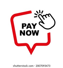 Pay Now Sign On White Background