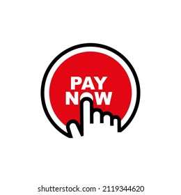 pay now sign on white background
