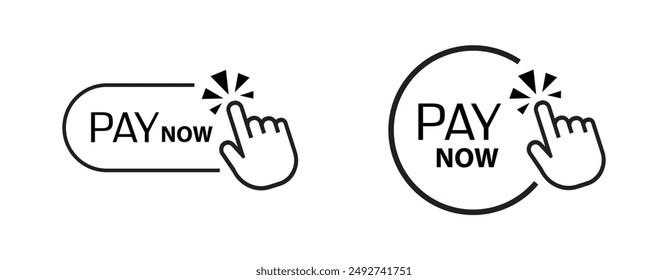 pay now sign on white background