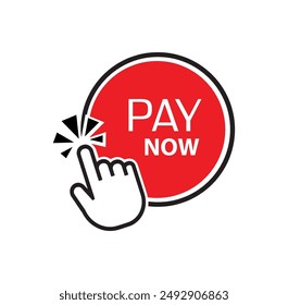 pay now sign on white background