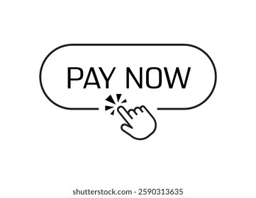 pay now sign on white background
