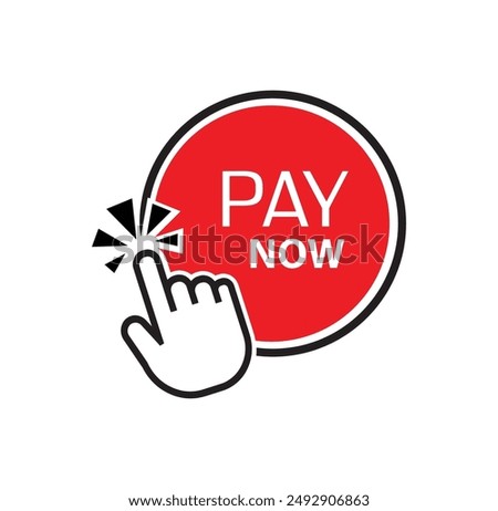 pay now sign on white background