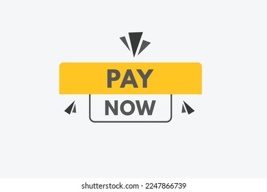 pay now text Button. pay now Sign Icon Label Sticker Web Buttons