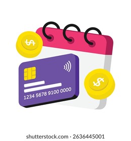 Pay On Date Vector style icon. Eps 10 file