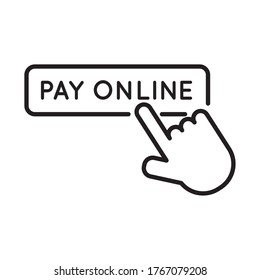 pay online button line style icon vector illustration design