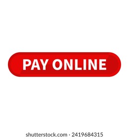 Pay Online Button Text In Red Rounded Rectangle Shape For Sale Promotion Business Marketing Information Social Media Announcement
