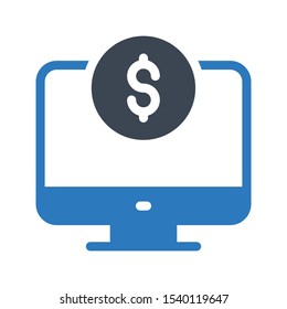 pay online vector glyph color  icon