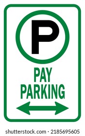 Pay Parking Sign with Symbol - parking sign