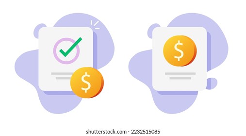 Pay payment notice notice vector icon, tax paid invoice symbol, money charge issue graphic flat, successful completed valid loan credit notification, fine penalty legal debt notification clipart image